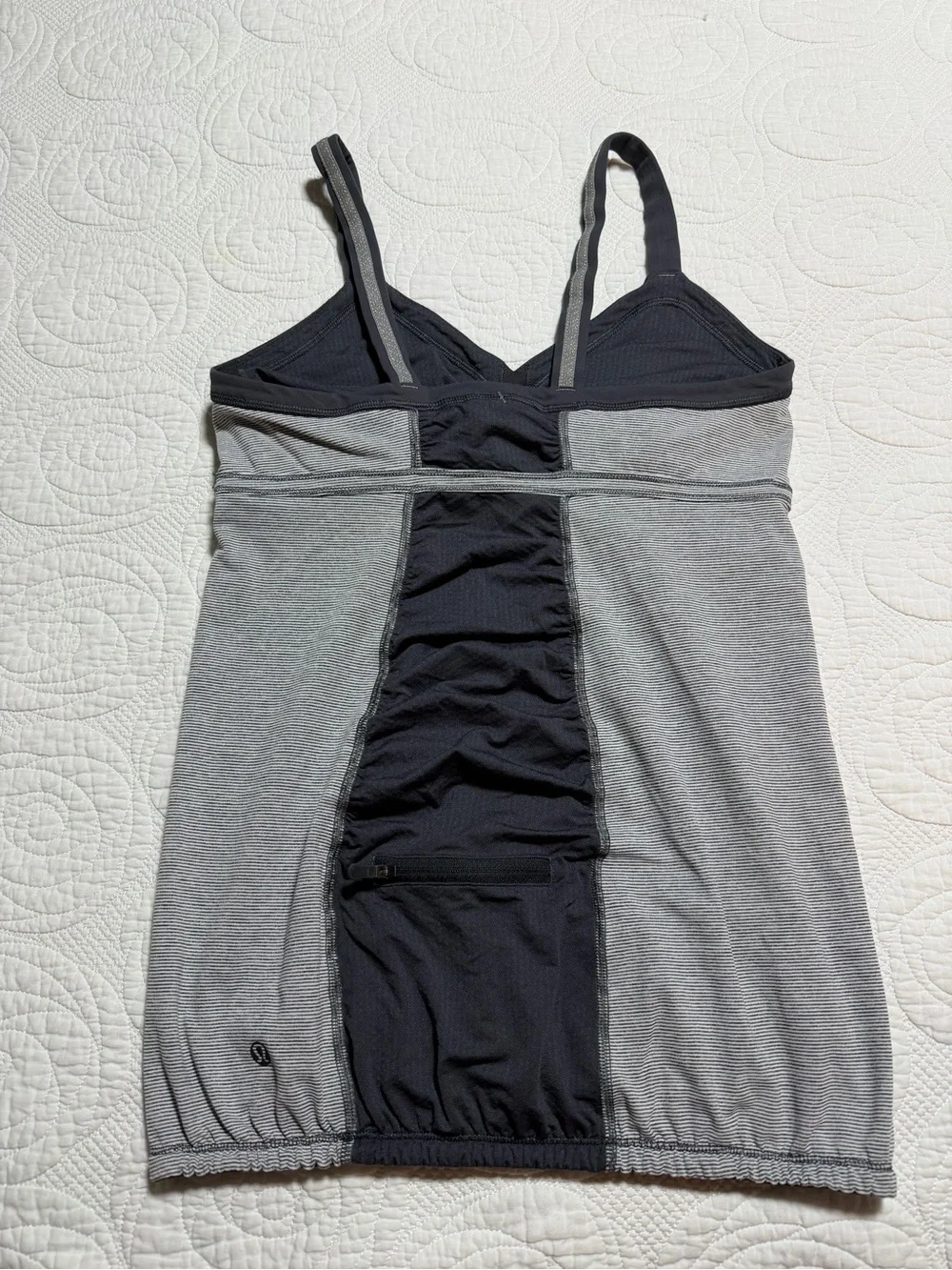 lululemon athletica Grey and Black Built-In Shelf Tank